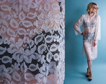 lace dress thru ditzy dolly midi sheer sleeve floral gypsy scallop bohemian embroidered boho beaded