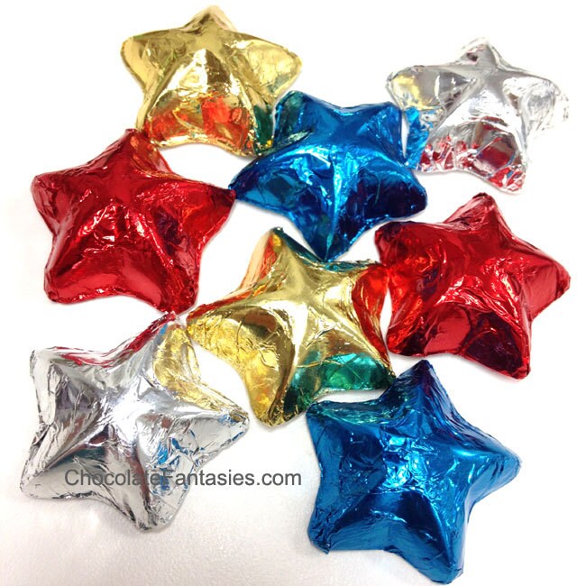Foil Wrapped Chocolate Stars Half Pound Any Flavor & Foil