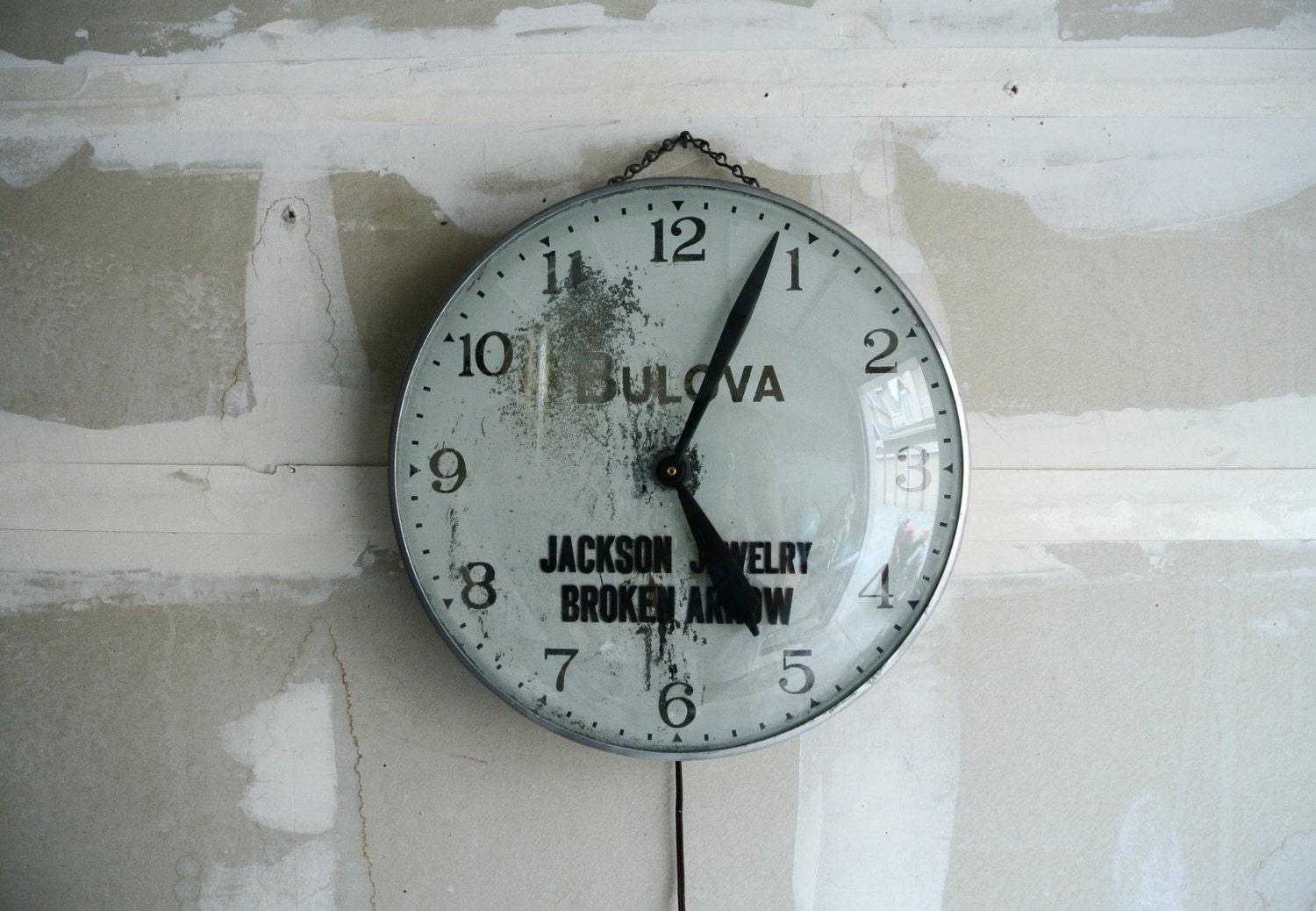 Vintage Industrial Bulova Wall Clock Light Up Clock