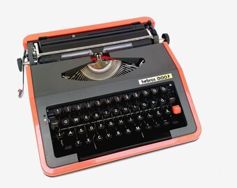 Typewriter Hebros 1300F vintage manual typewriter soviet red typewriter mid century typewriter working copywiter office unused typewriter