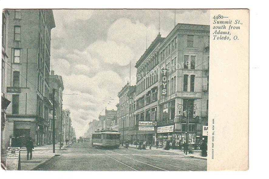 Summit Street Toledo Ohio OH Old Street Scene by PostcardStore