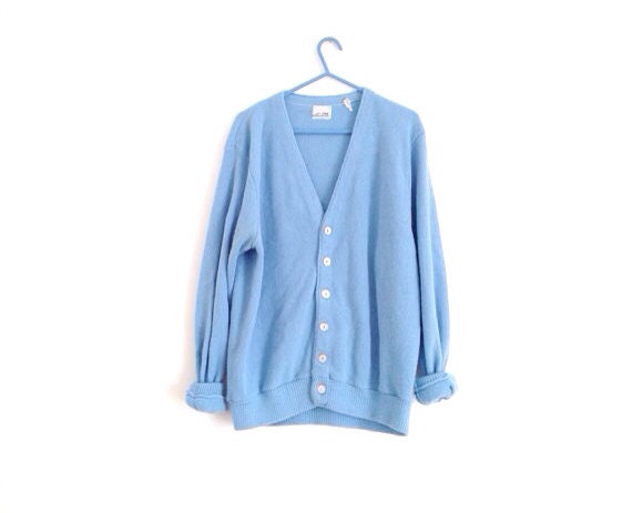 Mens blue Cardigan // Light Blue // soft sweater // oversized
