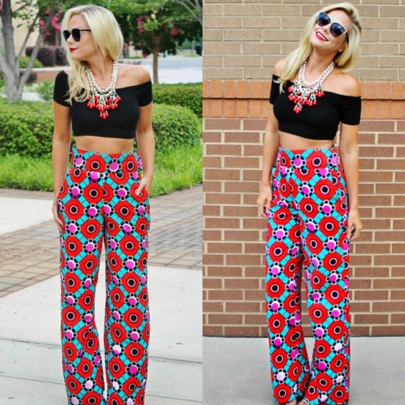 Wide Leg African Print Pants