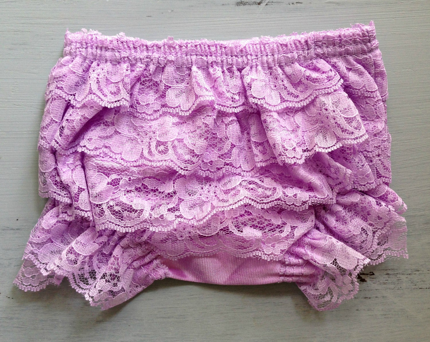 Lavender Vintage Lace Ruffle Baby Bloomers by FrillsAndFrosting
