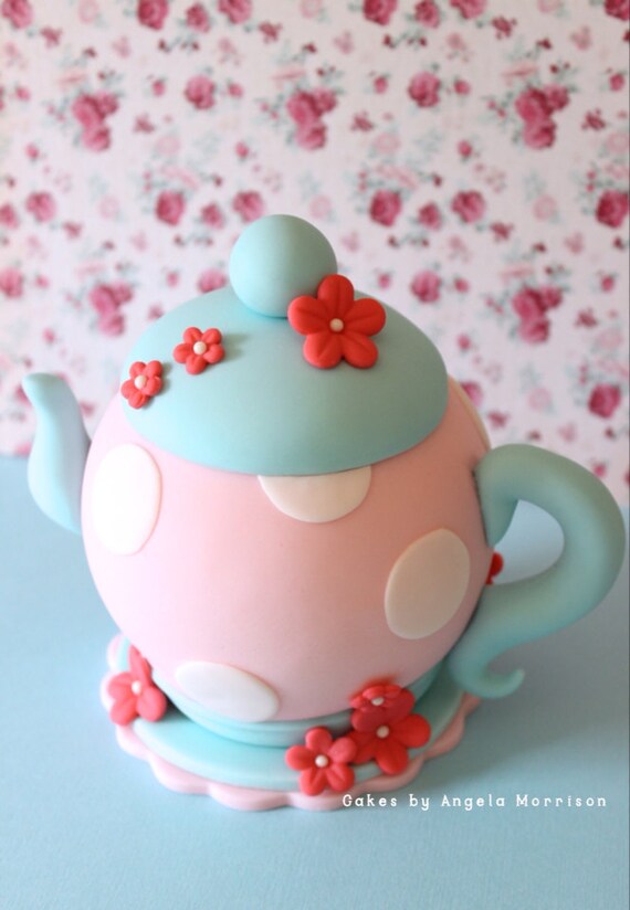 Teapot cake topper