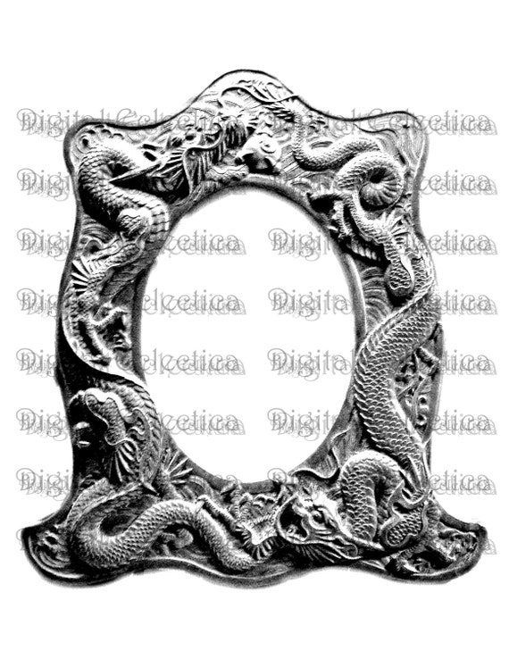 Vintage Dragon Frame Transparent Image. Dragon PNG. Picture