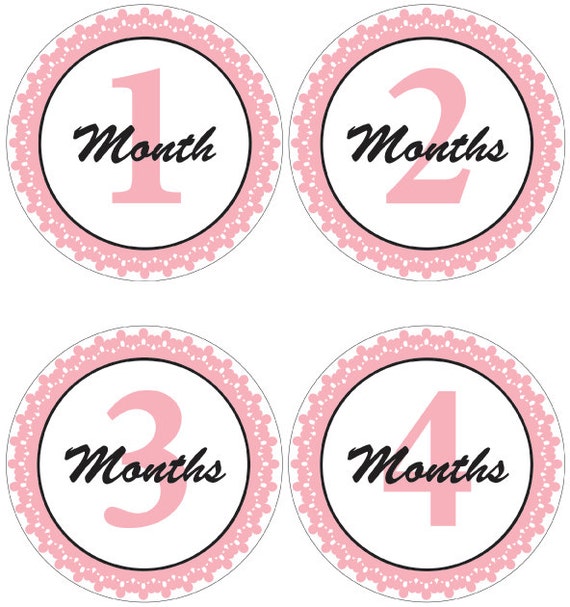 fancy pink printable monthly baby stickers free printable