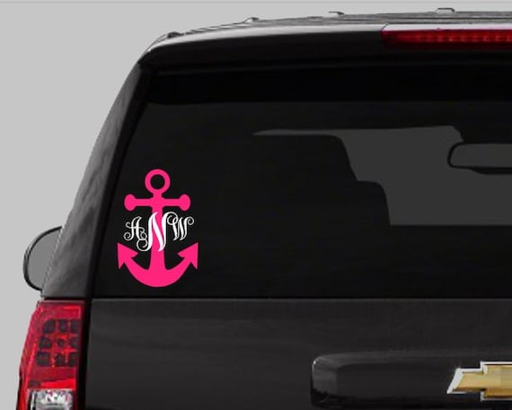 Monogramed Nautical Anchor Window Decal by CaseyKnoxville on Etsy