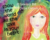 show the world all the love in your heart - postcard