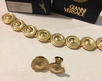 Beautiful 1990s Vintage Gianni Versace Set Bracelet & Earrings Collection