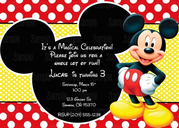 Mickey Mouse Invitation Card 3