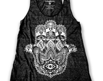 Ethnic Hamsa graphic print Women's Racerback Tank Top