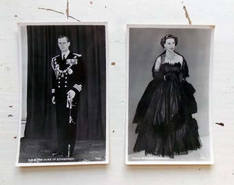 Vintage Postcards Duke of Edinburgh & Princess Margaret / British Royals