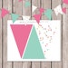 Instant Download // Pink Mint and Gold Banner // by papernoteandco