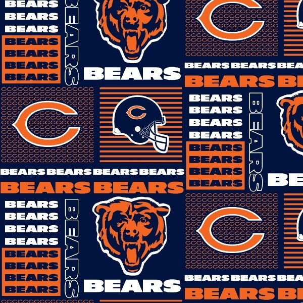 CHICAGO BEARS NFL Cotton Fabric By The Yard Sports Team