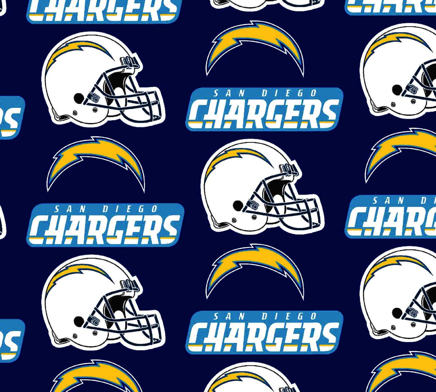 SAN DIEGO Chargers NFL Cotton Fabric By The Yard Sports Team