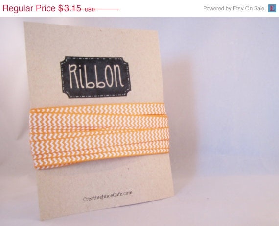 15% off - 5 yards of Orange Chevron Printed 3/8" Grosgrain Ribbon Il_570xn
