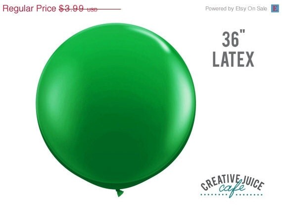 10% off - 36" GREEN giant latex balloon - Perfect for weddings, birthdays, photography props Il_570xn