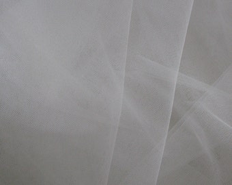 English tulle - 3m wide- 118 inches wide - pure white, soft white, ivory - sold by the yard