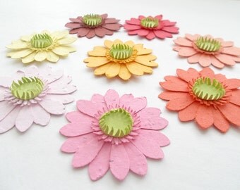 50 Plantable Paper Gerbera Daisies - Eco Friendly Paper Embedded With Flower Seeds - Plant and Grow!