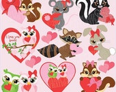 80% OFF Valentine critters clipart, commercial use, vector graphics, digital clip art, digital images - Amb-337 Il_170x135