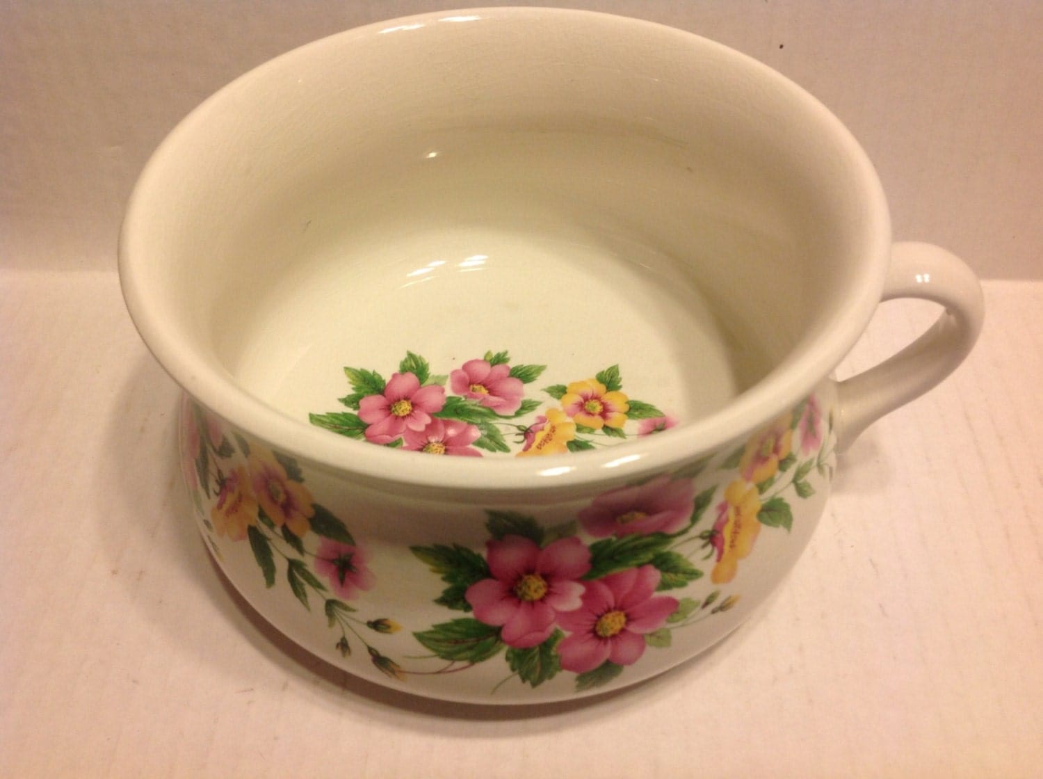Vintage Portmeirion pottery chamber pot with floral design