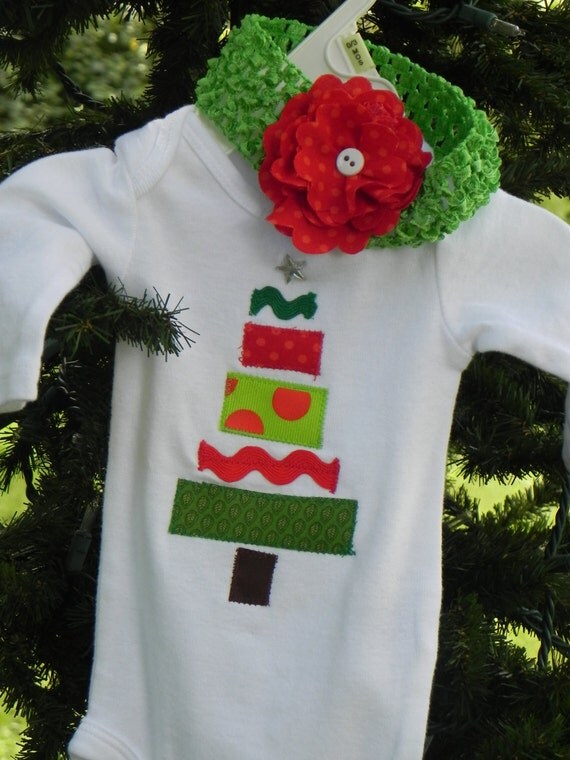 festive christmas tree holiday girls onesie festive christmas tree holiday girls onesie