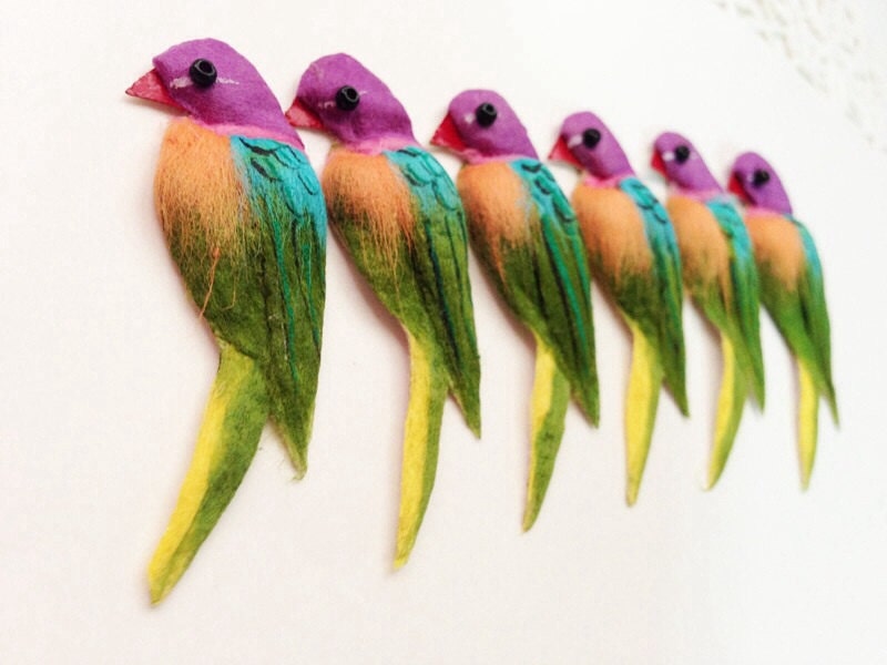 6 Mulberry birds die cut 2D