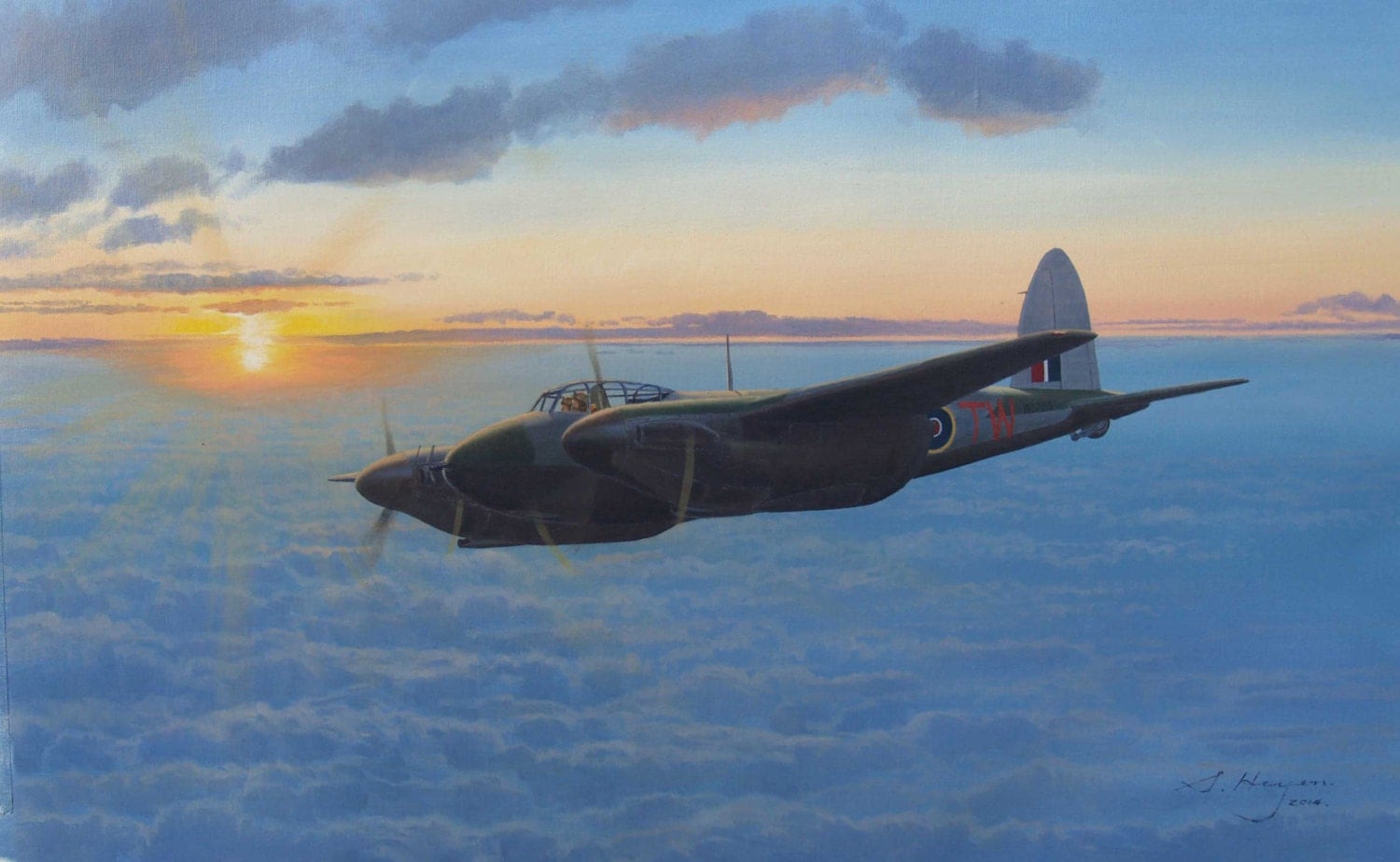 Original Aviation Art: Mosquito NFII night fighter