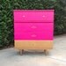 Gold-dipped Hot Pink Mid Century Modern Tallboy