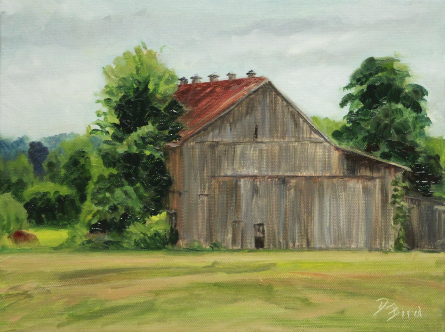 Kentucky Tobacco Barn Original Oil Painting 9x12