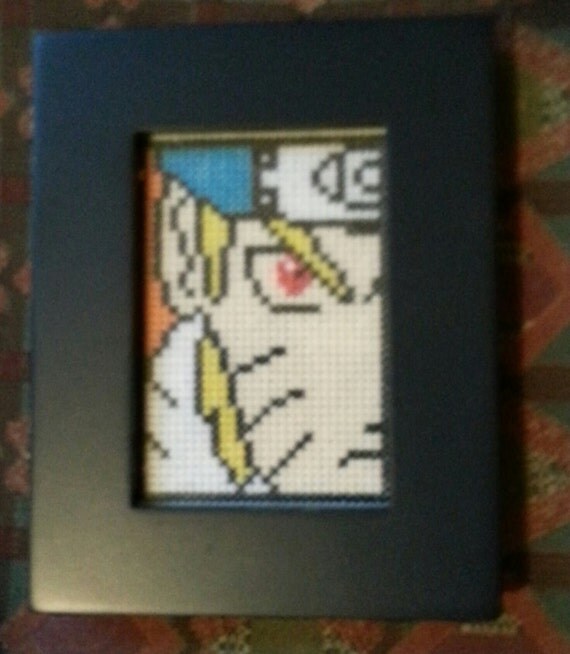 Items similar to Framed Naruto Cross Stitch Portait on Etsy