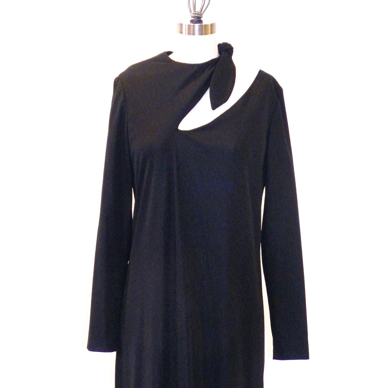 Vintage 1970s Black Cutout Dress 70s by DaisysVtgClothesLine