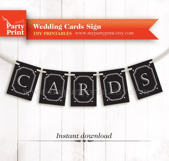 Printable Wedding Cards Banner Sign Wedding by myPartyPrint