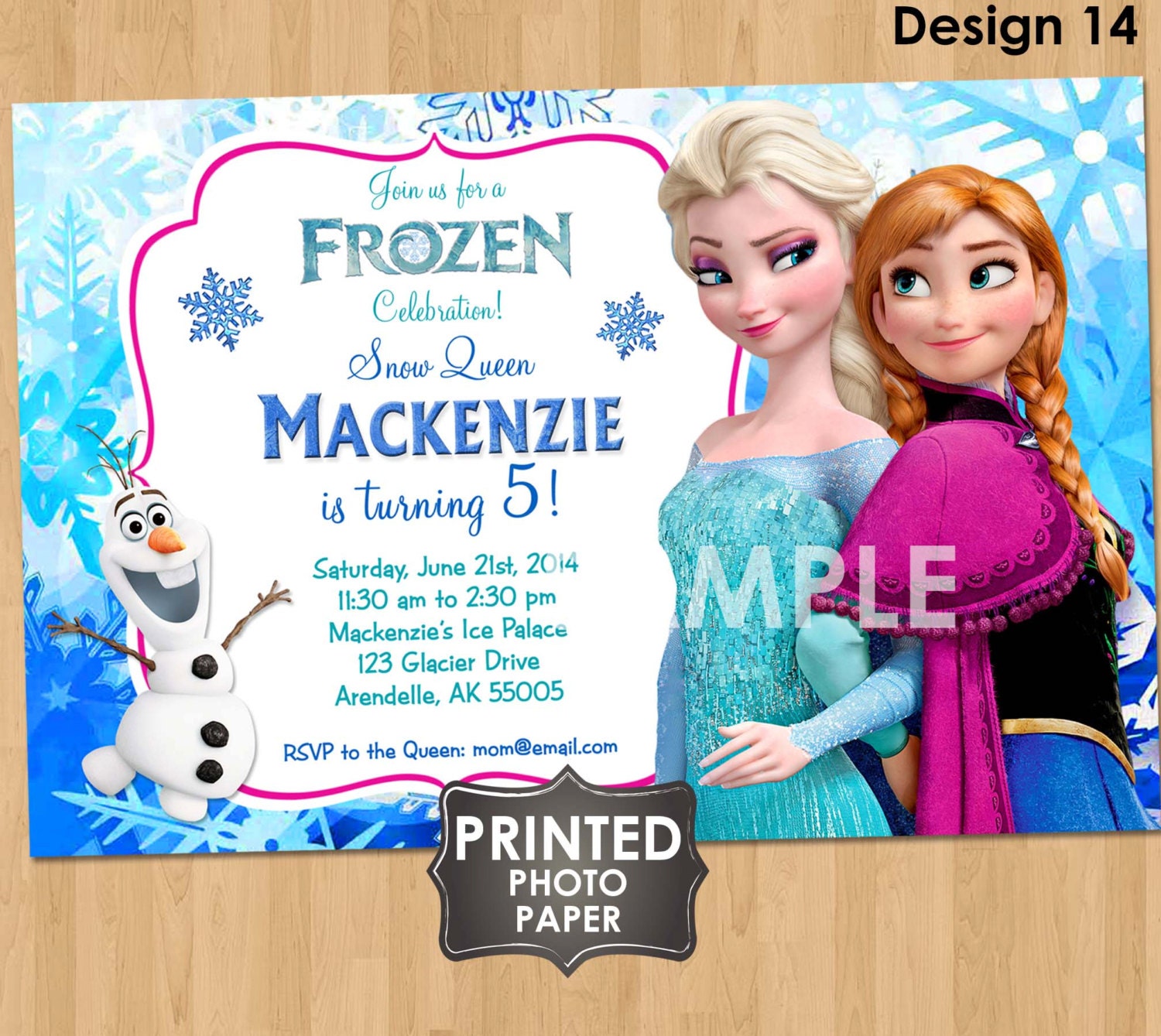 Printed Frozen Invitations Disney Frozen Invitations