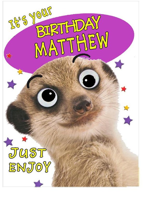 Ähnliche Artikel wie lustige süße Erdmännchen Geburtstag Karte