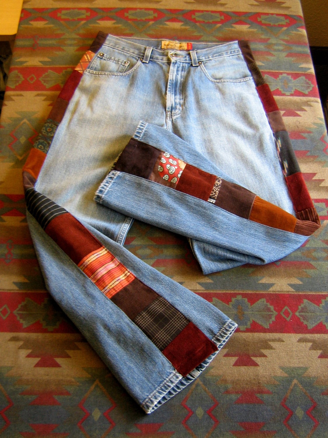 patchwork jeans mens