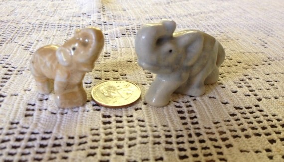 Vintage Miniature Elephants Made in Japan Set of Two