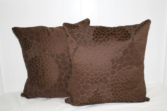 Decorative 16X16 Brown Pillow Cover Set