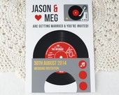 Wedding/ Party Invitations - Vintage Vinyl Record Design x 40