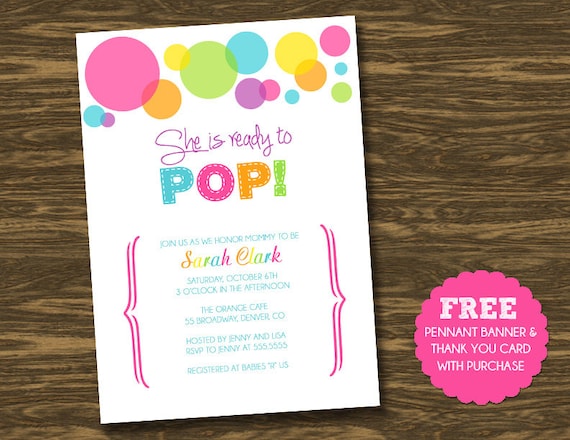 Printable Ready To Pop Baby Shower Invitations 6