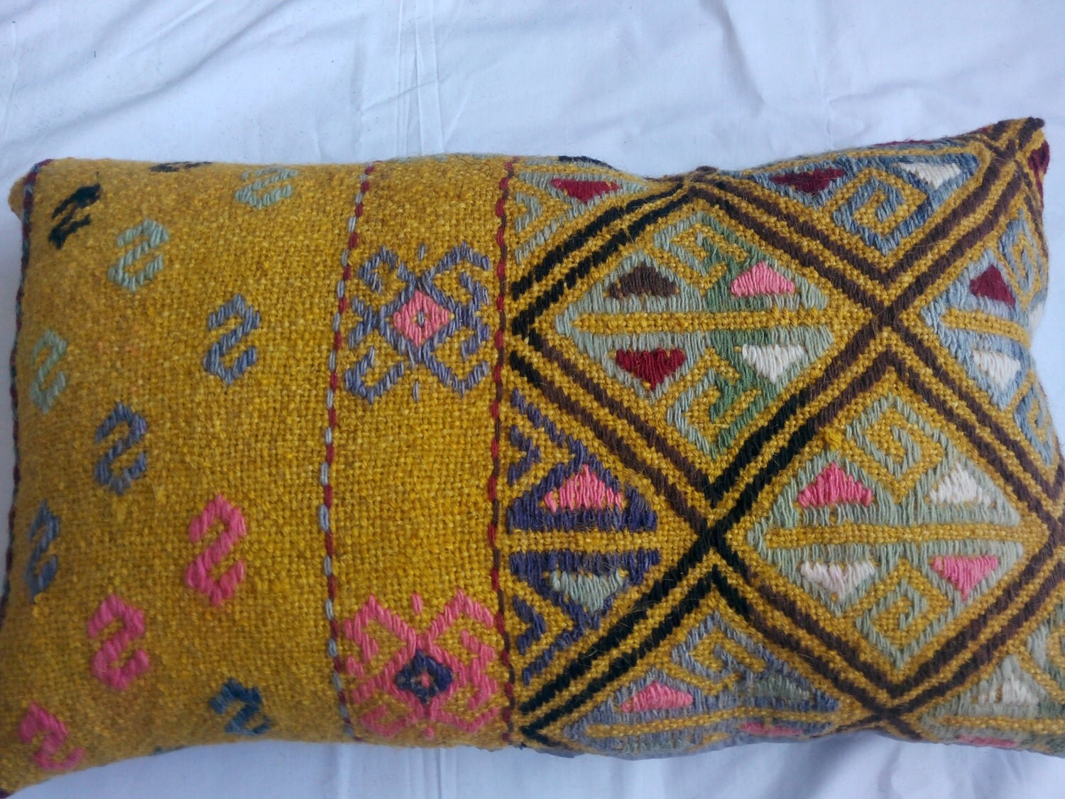 Handwoven Turkish Rug Pillow Cover Decorative by istanbulpillows