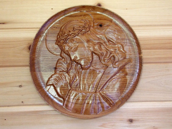 Jesus Wall Plate. Wood Plate. Christian by TheWoodGrainGallery