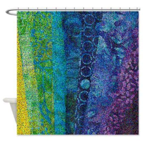 Items similar to Abstract Art Shower Curtain Design