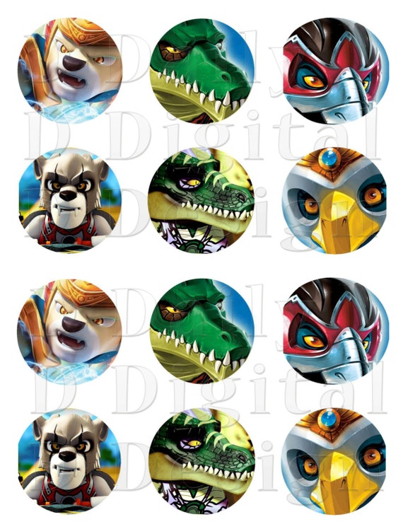 Legends of Chima DIY Stickers/ Cake/Cupcake Toppers/ Party Favors/ Favor Bag Decorations/ Cup Stickers/ Envelope Seals AVERY Compatible Il_570xn