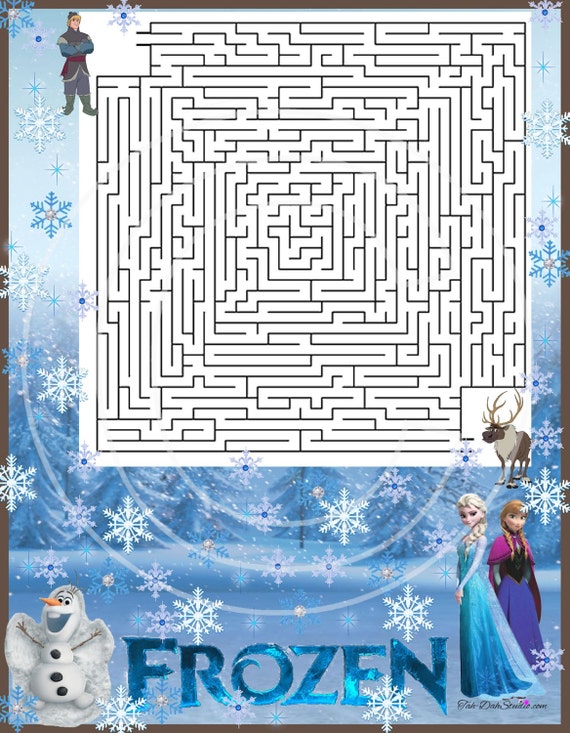 NEW Disney Frozen Maze 3 Game Birthday Party Quick by TahDahStudio