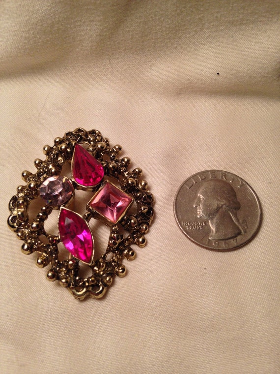 vintage gemstone brooch by SnallygastersNest on Etsy