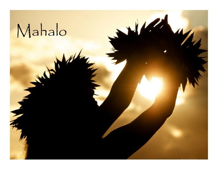 Hawaiian Tropical Thank you card by RedJproducts on Etsy