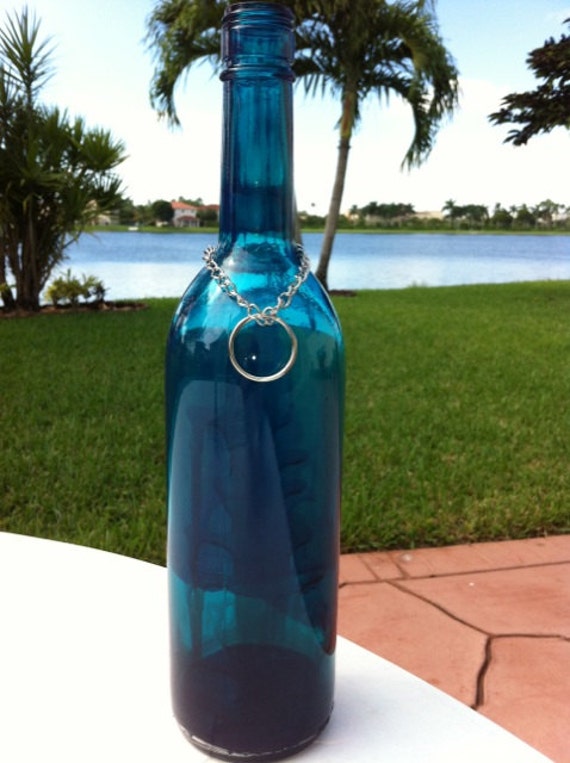 Recycled Wine Bottle Incense Burner Hand Painted by CreationsByTia