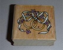 wedding doves and rings ruber stamp